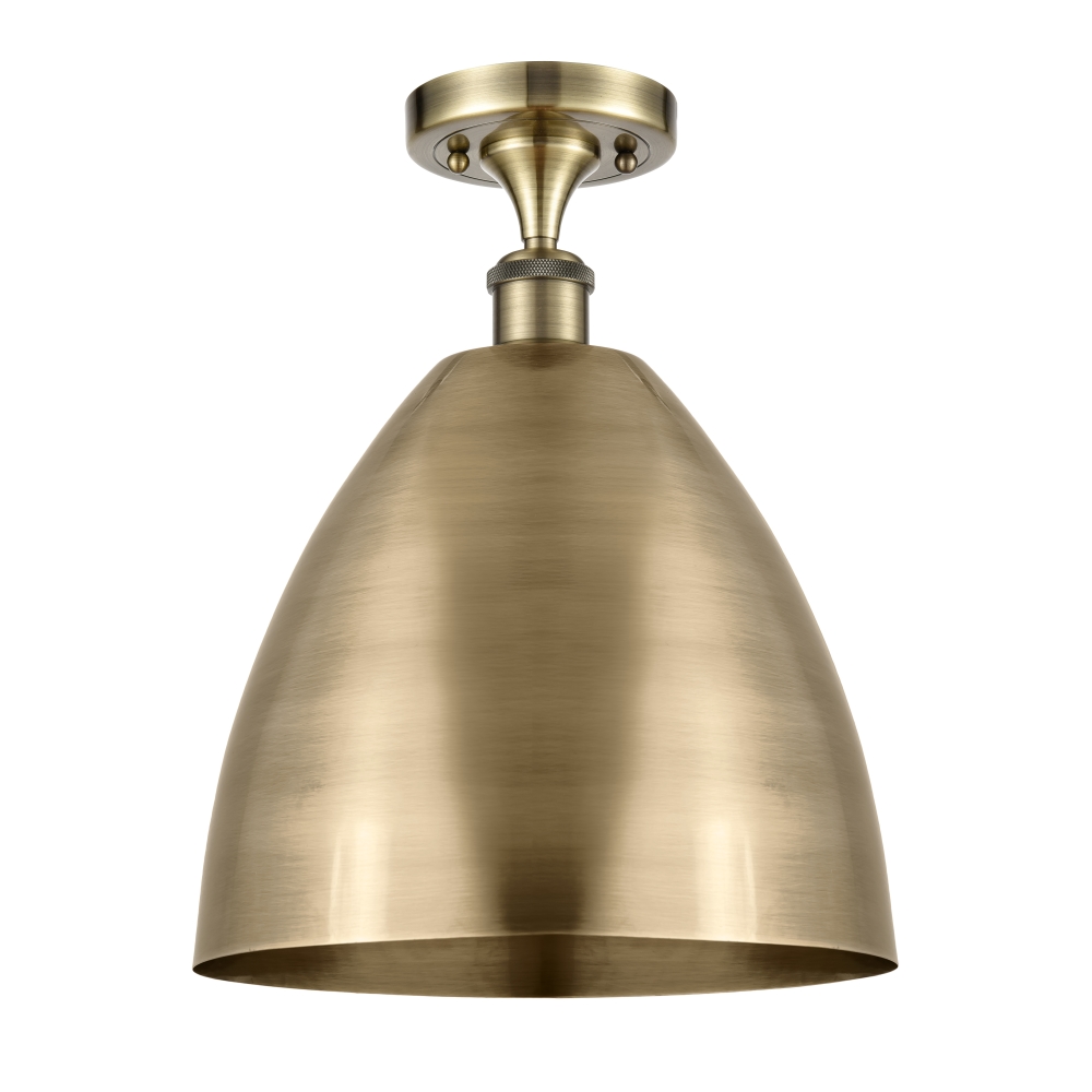 Innovations 516-1C-AB-MBD-12-AB-LED Ballston Dome 1 Light inch Semi-Flush Mount in Antique Brass