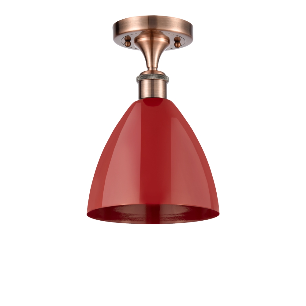 Innovations 516-1C-AC-MBD-75-RD Plymouth Dome 1 Light inch Semi-Flush Mount in Antique Copper