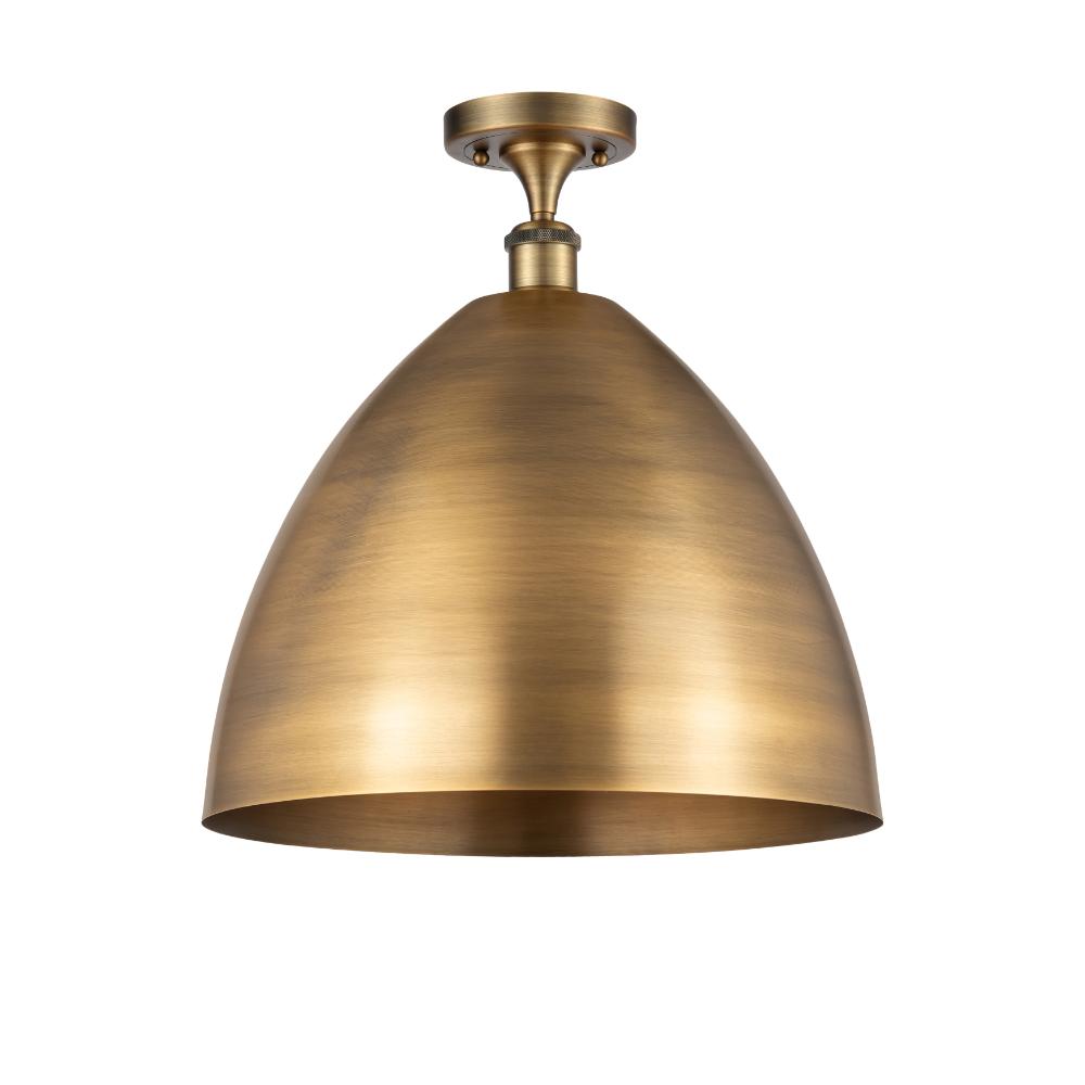 Innovations 516-1C-BB-MBD-16-BB Ballston Dome Semi-Flush Mount in Brushed Brass with Brushed Brass Ballston Dome Cone Metal Shade