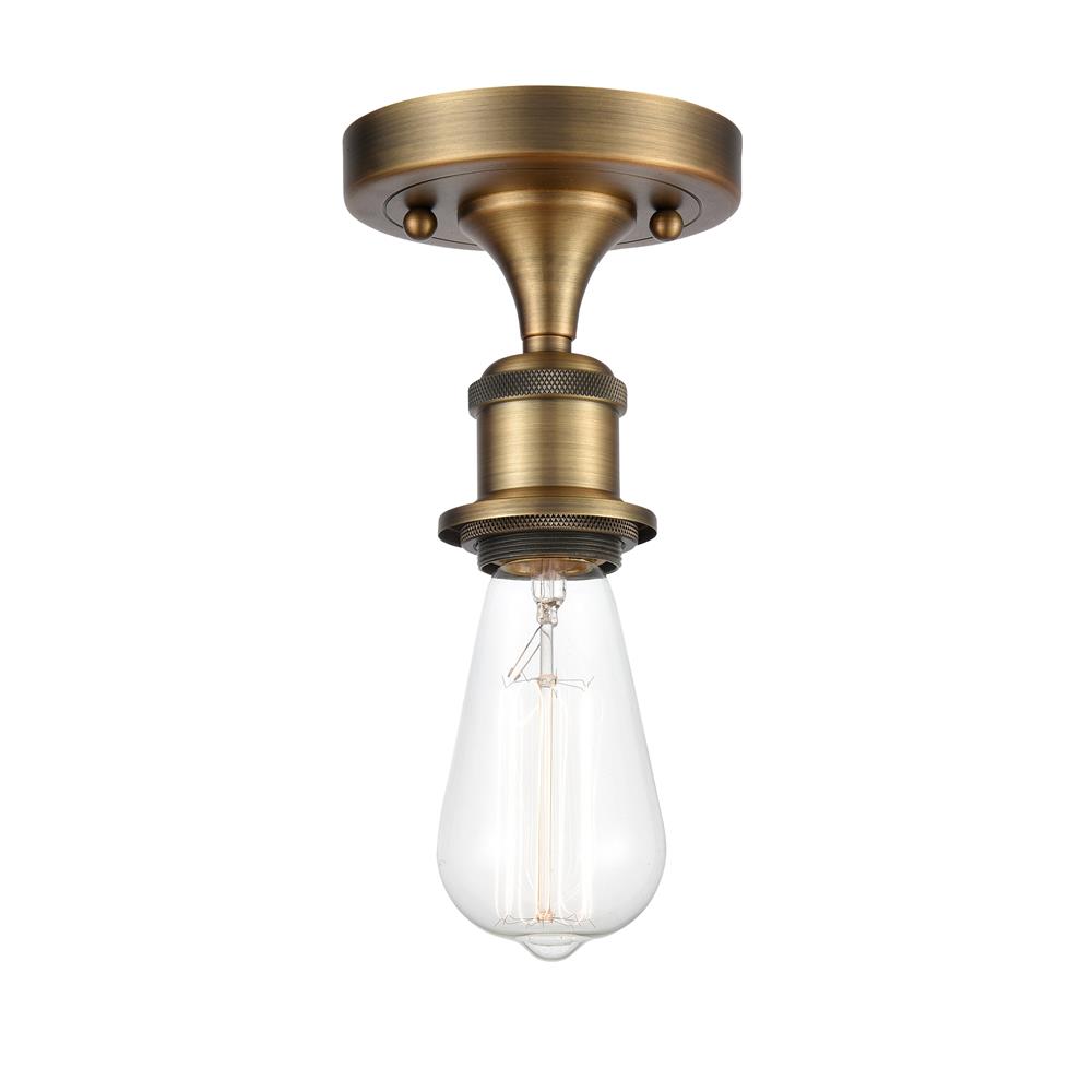 Innovations 516-1C-BB-LED Ballston Bare Bulb 1 Light Semi-Flush Mount in Brushed Brass