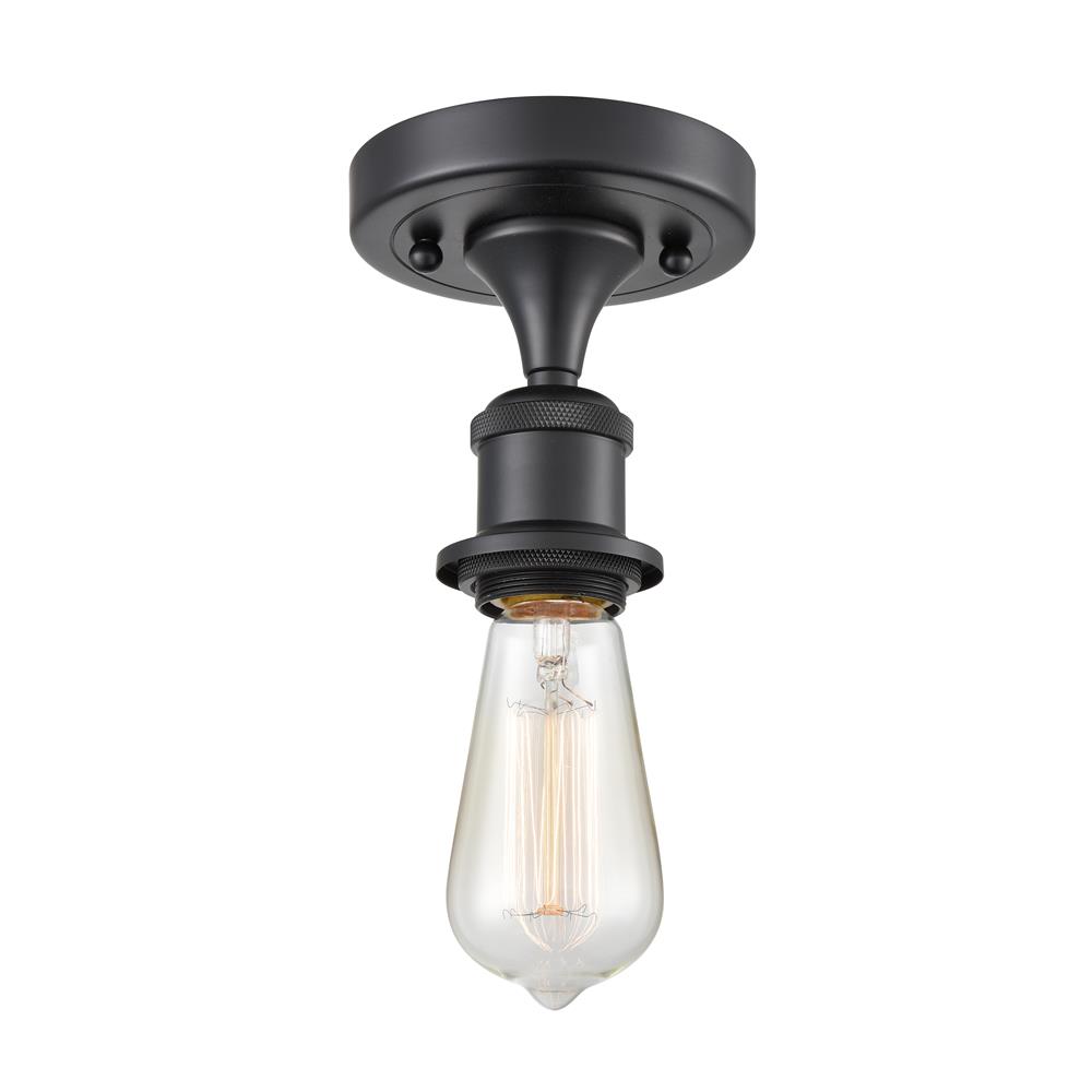 Innovations 516-1C-BK 1 Light Bare Bulb 4.5 inch Semi-Flush Mount