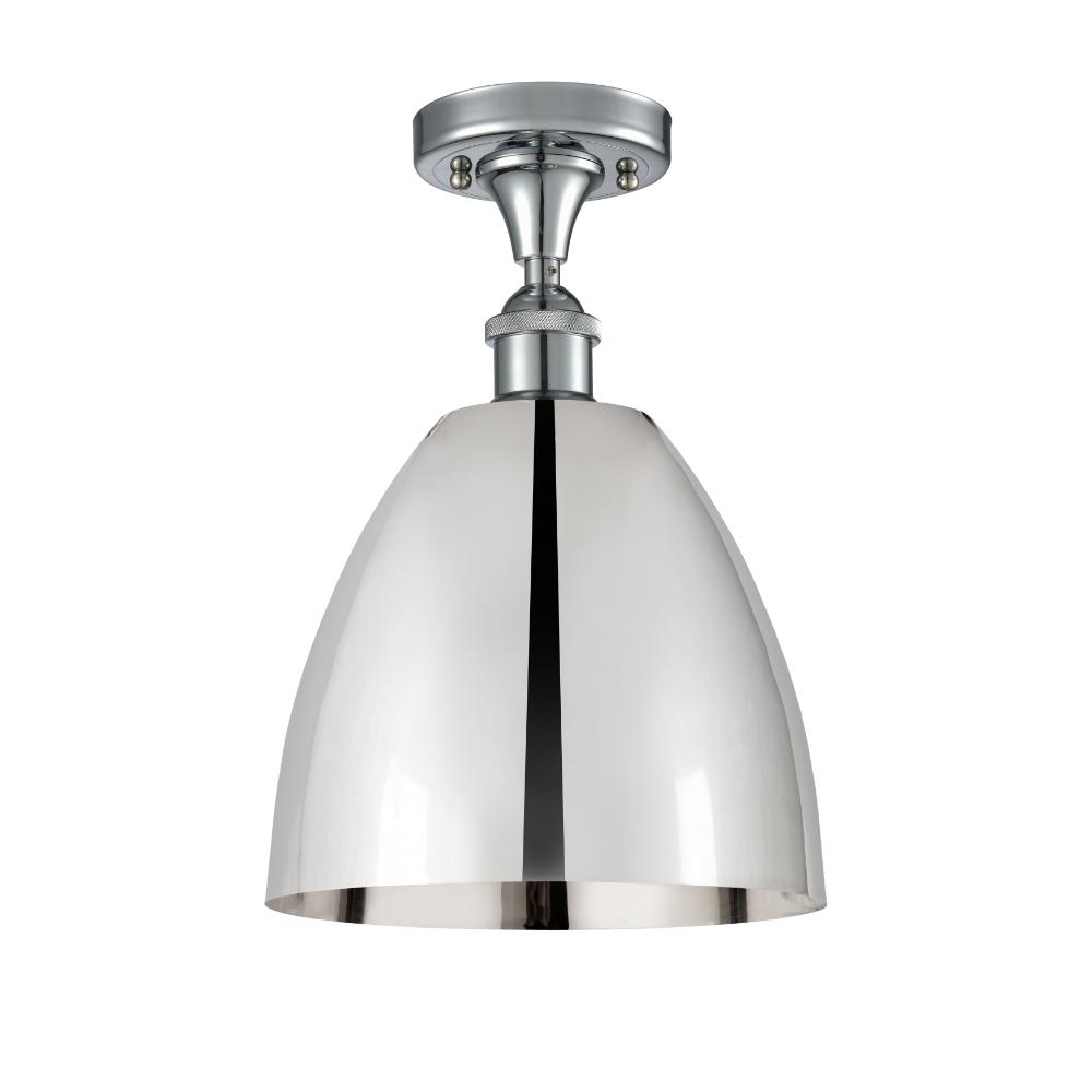 Innovations 516-1C-PC-MBD-9-PC Ballston Dome Semi-Flush Mount in Polished Chrome with Polished Chrome Ballston Dome Cone Metal Shade