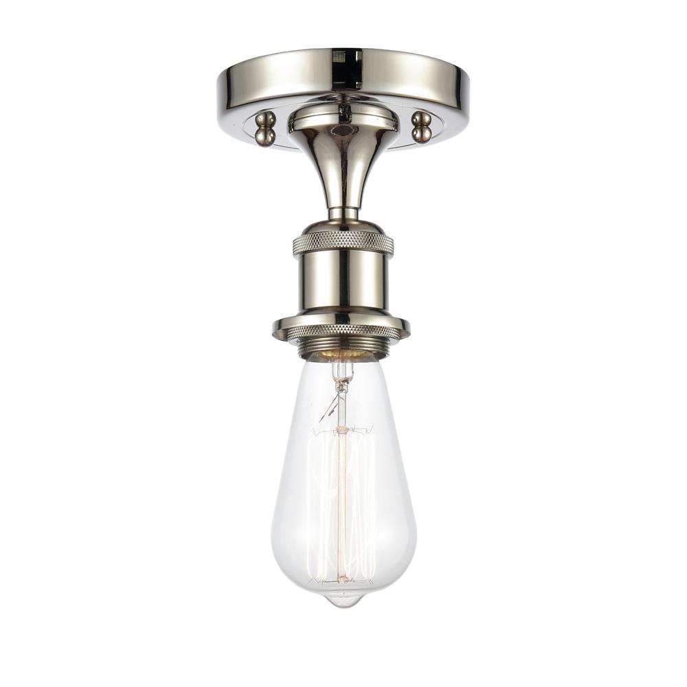 Innovations 516-1C-PN Ballston Bare Bulb 1 Light Semi-Flush Mount in Polished Nickel