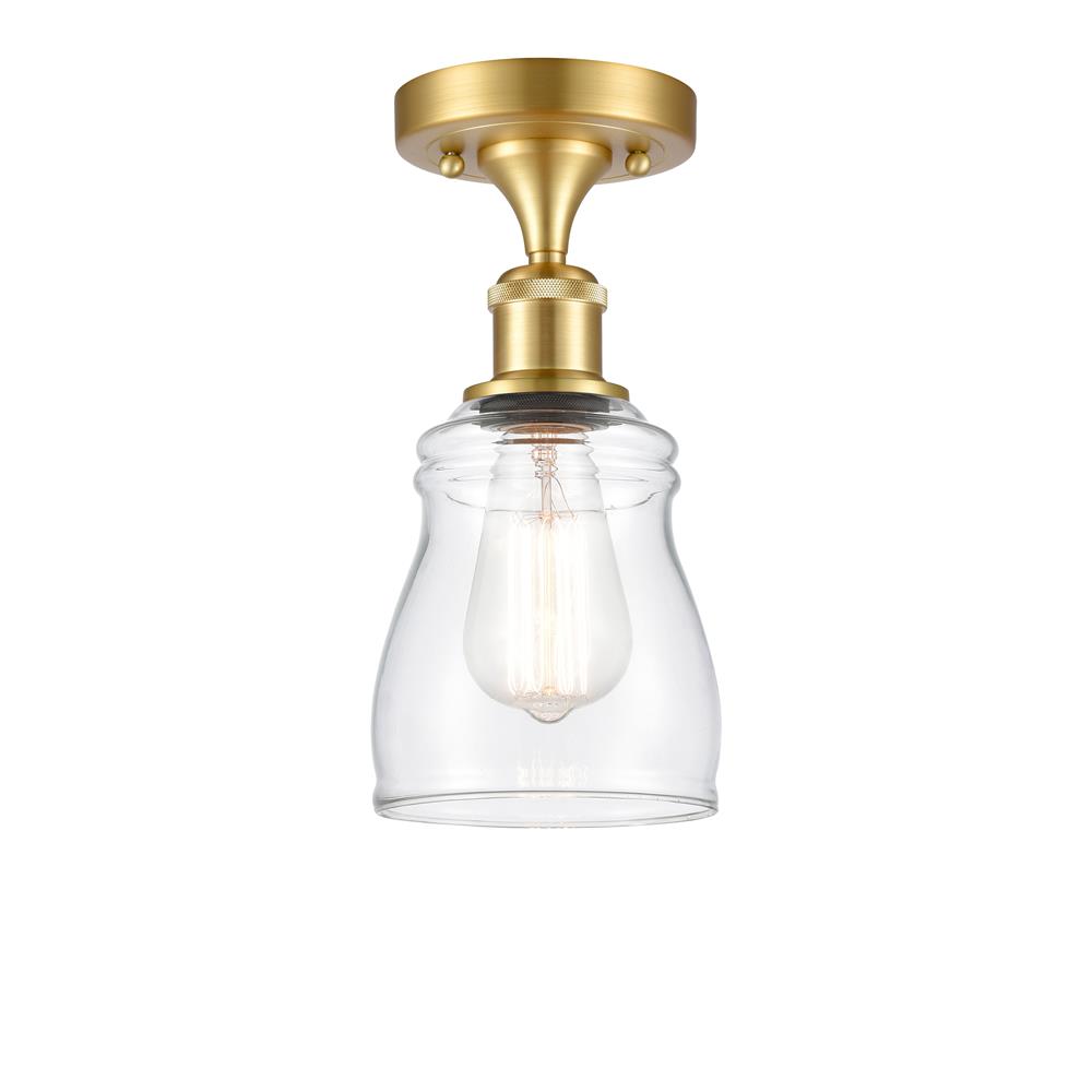 Innovations 516-1C-SG-G392-LED Ellery 1 Light Semi-Flush Mount in Satin Gold