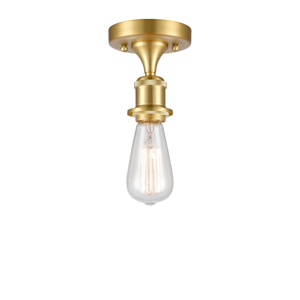 Innovations 516-1C-SG-LED Bare Bulb 1 Light Semi-Flush Mount in Satin Gold