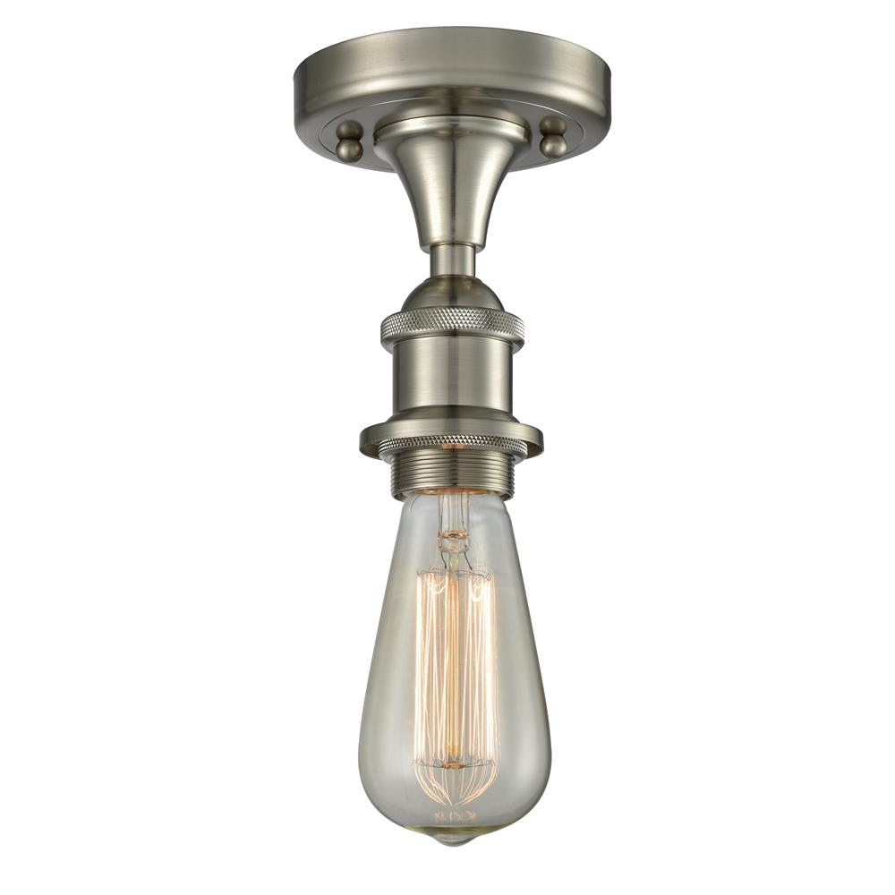 Innovations 516-1C-SN 1 Light Bare Bulb 4.5 inch Semi-Flush Mount