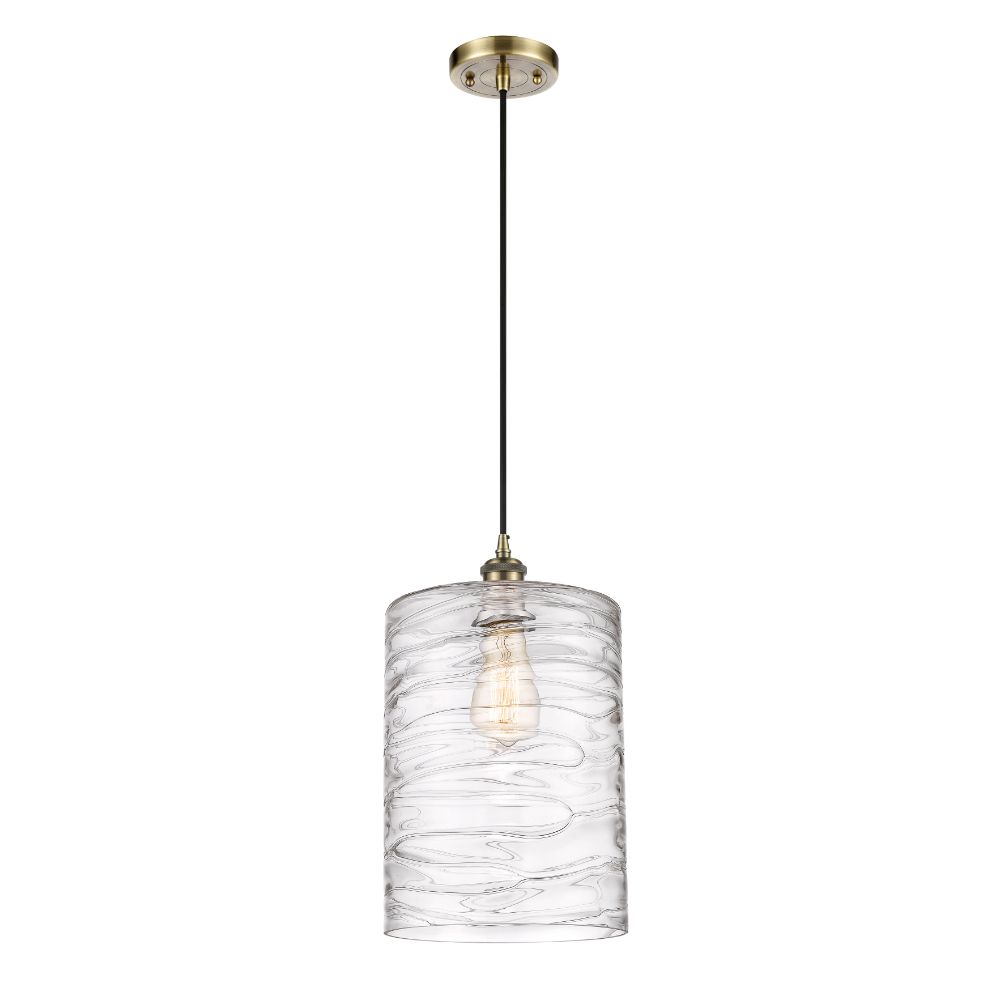 Innovations 516-1P-AB-G1113-L Large Cobbleskill 1 Light Mini Pendant part of the Ballston Collection in Antique Brass