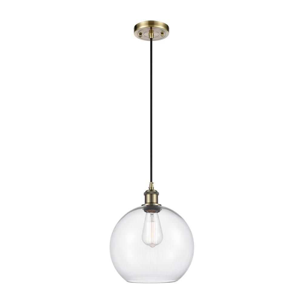 Innovations 516-1P-AB-G122-10-LED Large Athens 1 Light Mini Pendant in Antique Brass