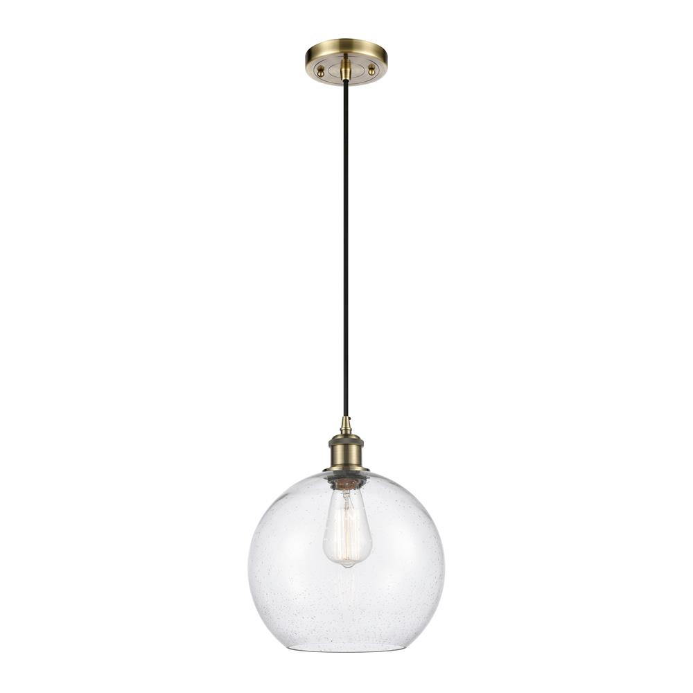Innovations 516-1P-AB-G124-10 Large Athens 1 Light Mini Pendant in Antique Brass