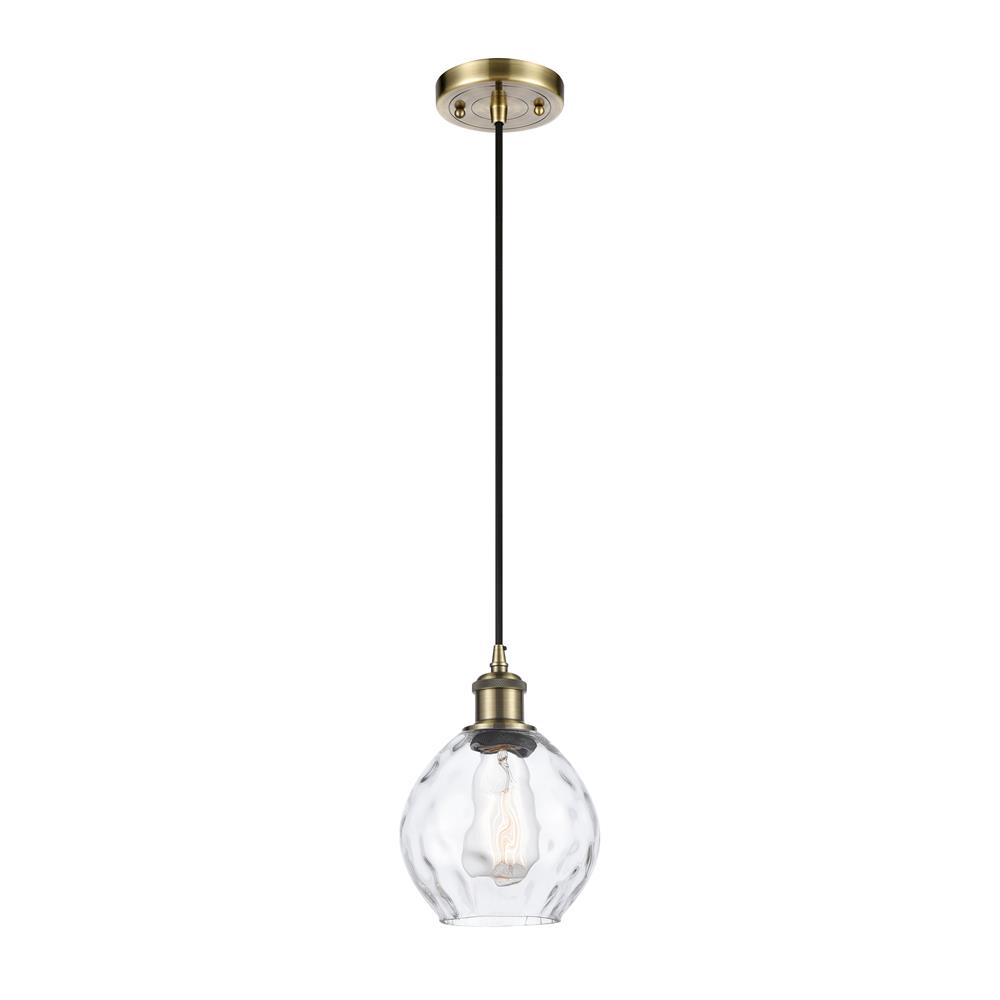 Innovations 516-1P-AB-G362 Small Waverly 1 Light Mini Pendant in Antique Brass