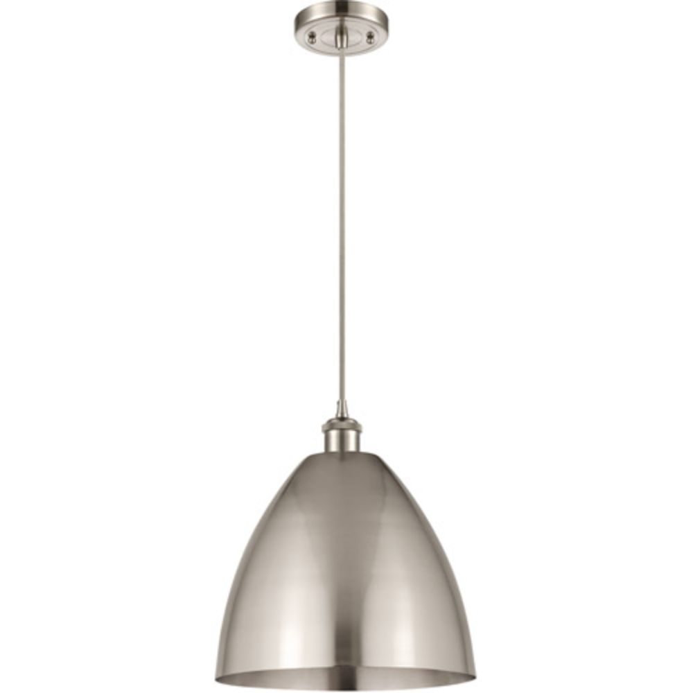 Innovations 516-1P-AB-MBD-12-BL-LED Plymouth Dome Mini Pendant in Antique Brass with Blue Plymouth Dome Cone Metal Shade