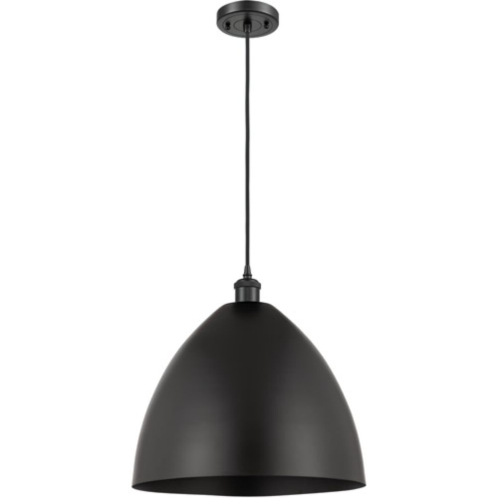 Innovations 516-1P-AB-MBD-16-BL Plymouth Dome Mini Pendant in Antique Brass with Blue Plymouth Dome Cone Metal Shade