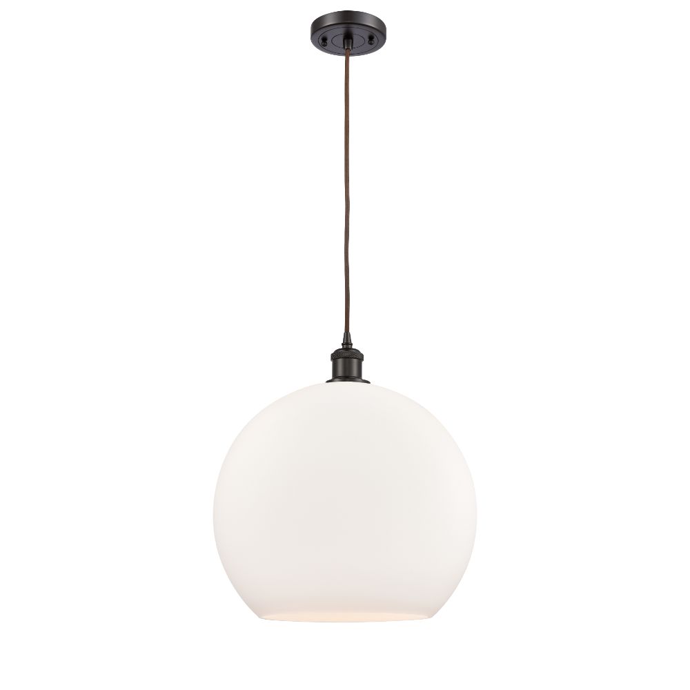 Innovations 516-1P-OB-G121-14 Large Athens 1 Light  13.75 inch Mini Pendant in Oil Rubbed Bronze