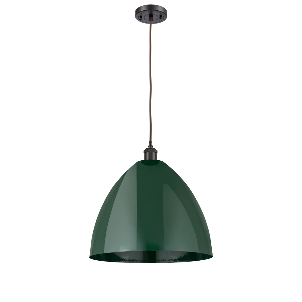 Innovations 516-1P-OB-MBD-16-GR Plymouth Dome 1 Light inch Mini Pendant in Oil Rubbed Bronze