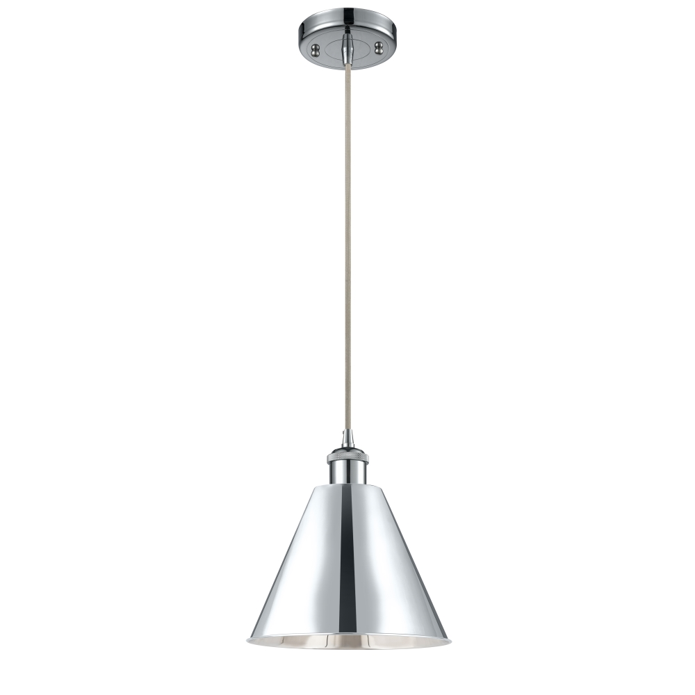 Innovations 516-1P-PC-MBC-12-PC Ballston Cone Mini Pendant in Polished Chrome with Polished Chrome Ballston Cone Cone Metal Shade