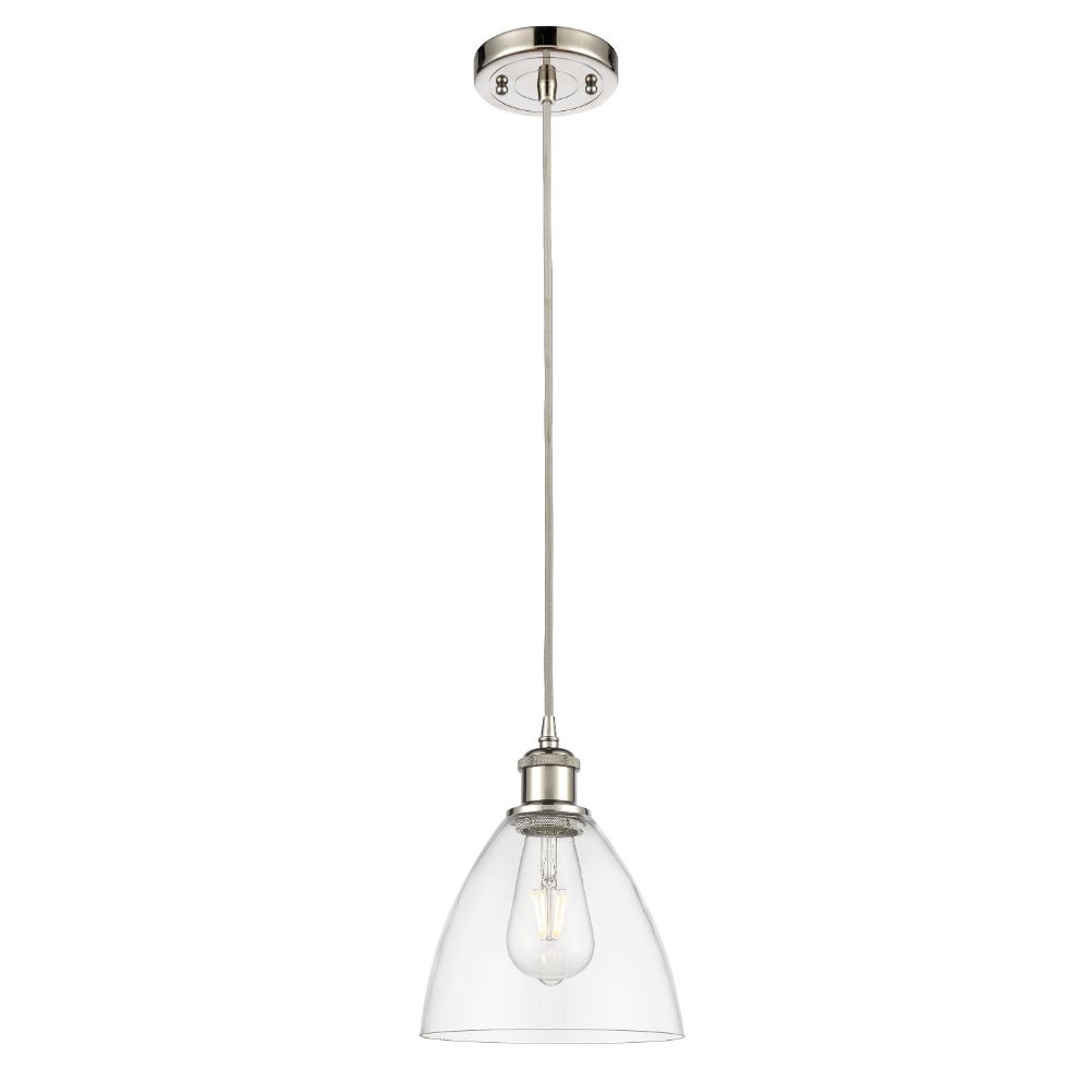 Innovations 516-1P-PN-GBD-752-LED Ballston Dome 1 Light  7.5 inch Mini Pendant in Polished Nickel