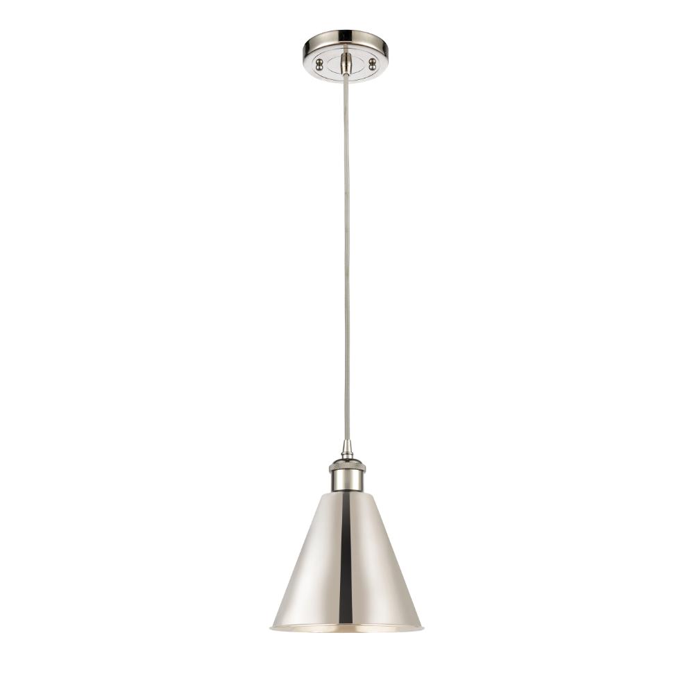 Innovations 516-1P-PN-MBC-8-PN Ballston Cone Mini Pendant in Polished Nickel with Polished Nickel Ballston Cone Cone Metal Shade