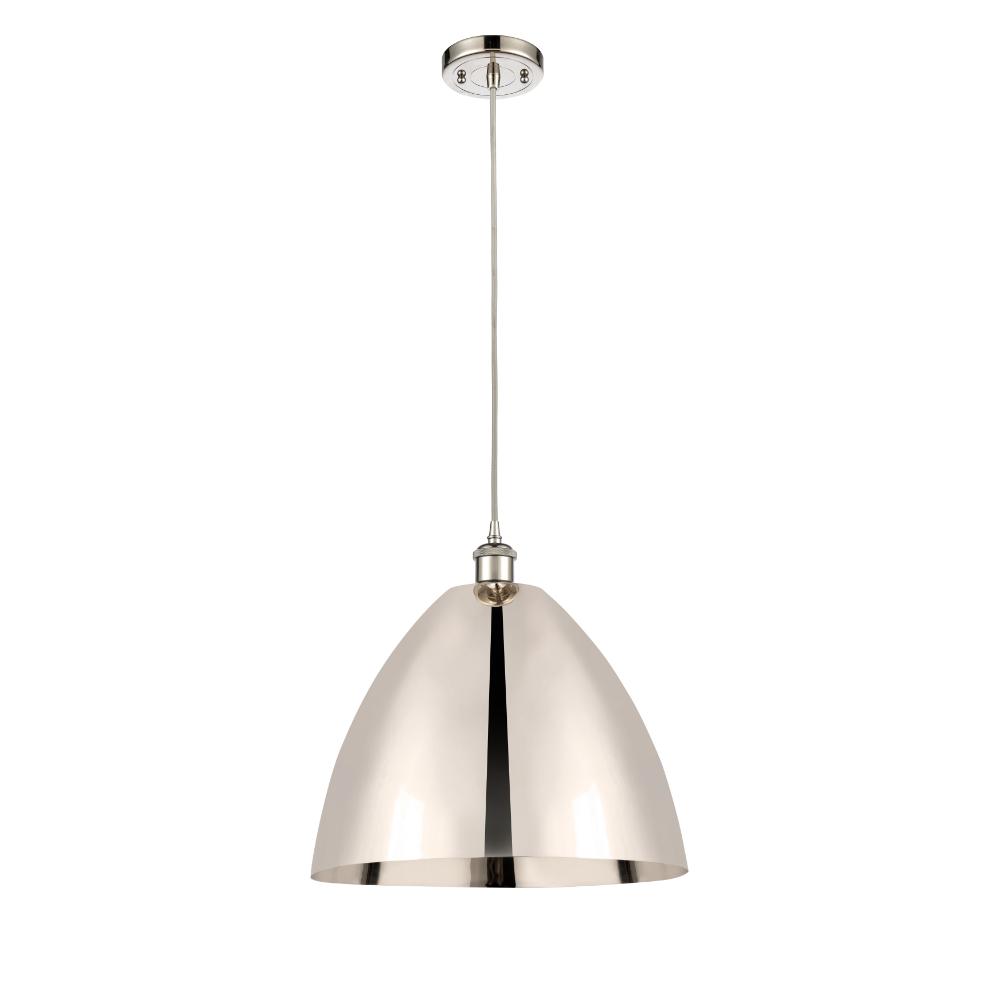 Innovations 516-1P-PN-MBD-16-PN Ballston Dome Mini Pendant in Polished Nickel with Polished Nickel Ballston Dome Cone Metal Shade