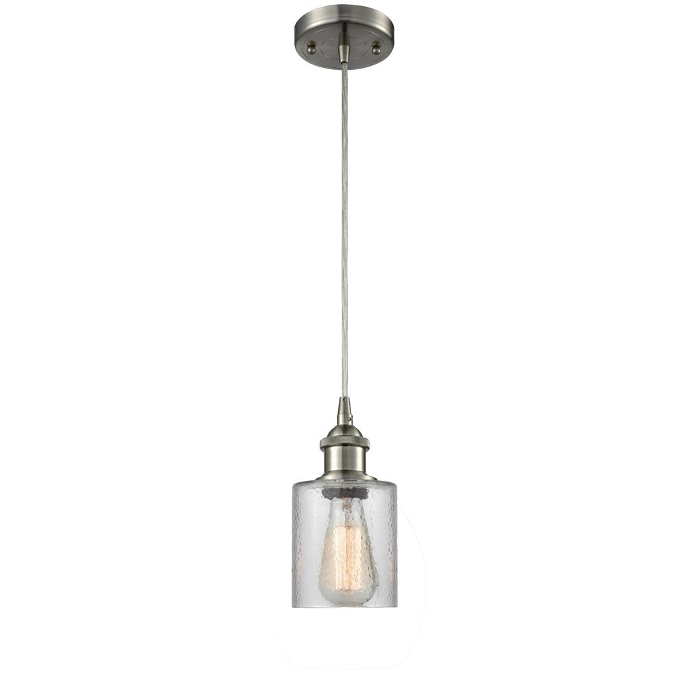 Innovations 516-1P-SN-G112-LED 1 Light Vintage Dimmable LED Cobbleskill 5 inch Mini Pendant in Brushed Satin Nickel