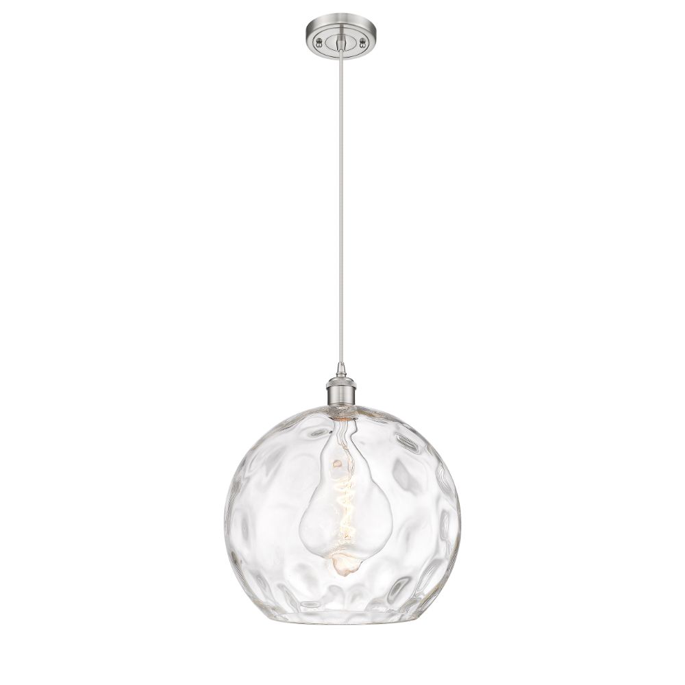 Innovations 516-1P-SN-G1215-14 Athens Water Glass 1 Light 13.75 inch Pendant in Brushed Satin Nickel