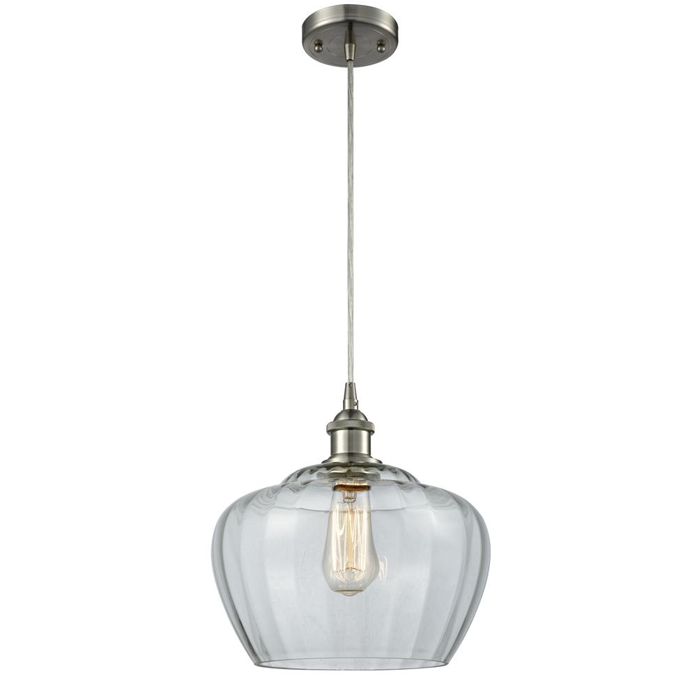 Innovations 516-1P-SN-G92L-LED 1 Light Vintage Dimmable LED Large Fenton 11 inch Mini Pendant in Brushed Satin Nickel