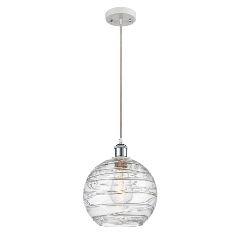 Innovations 516-1P-WPC-G1213-10-LED Large Deco Swirl 1 Light Mini Pendant in White and Polished Chrome