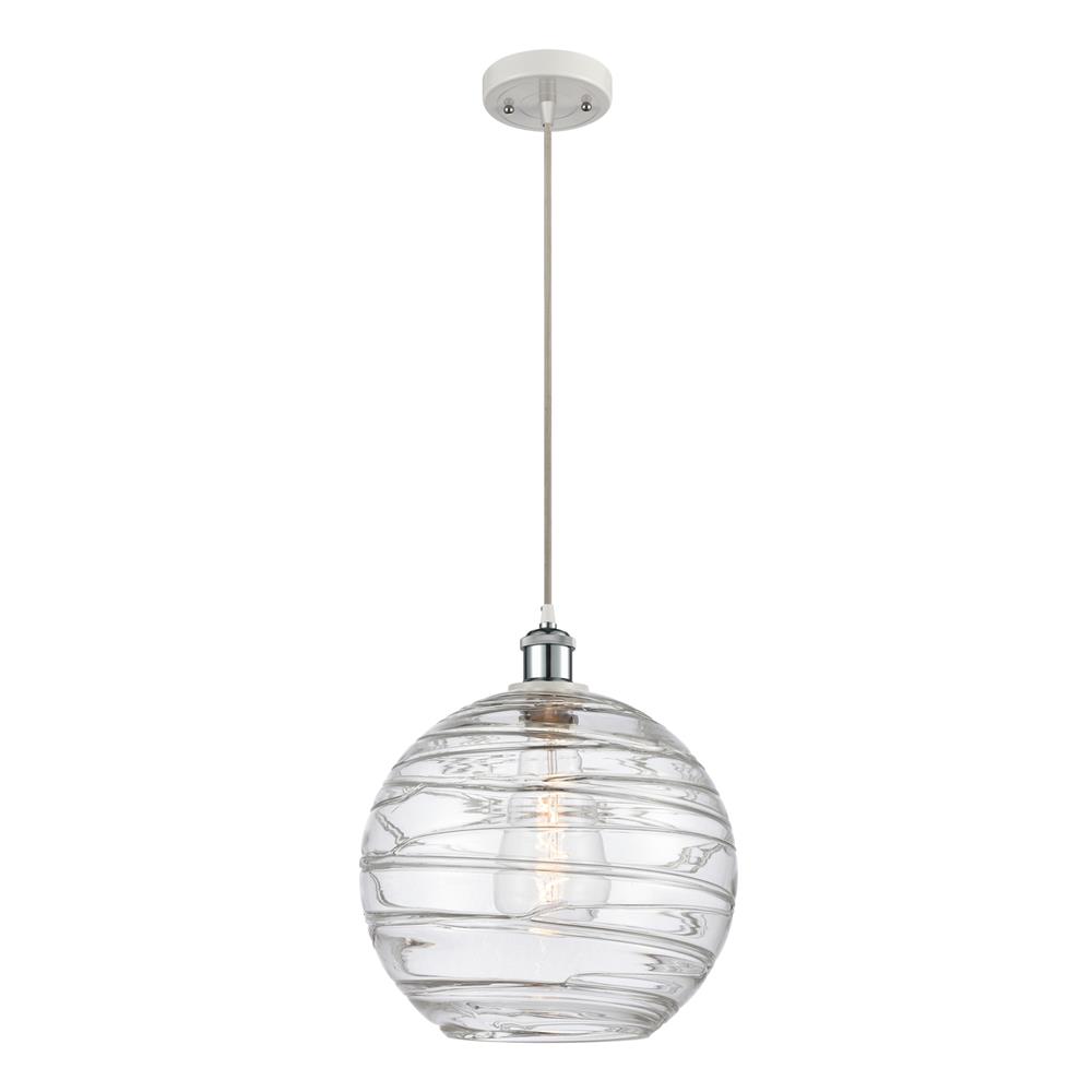 Innovations 516-1P-WPC-G1213-12-LED X-Large Deco Swirl 1 Light Mini Pendant in White and Polished Chrome