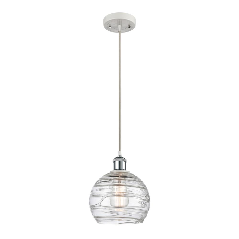Innovations 516-1P-WPC-G1213-8 Deco Swirl 1 Light Mini Pendant in White and Polished Chrome