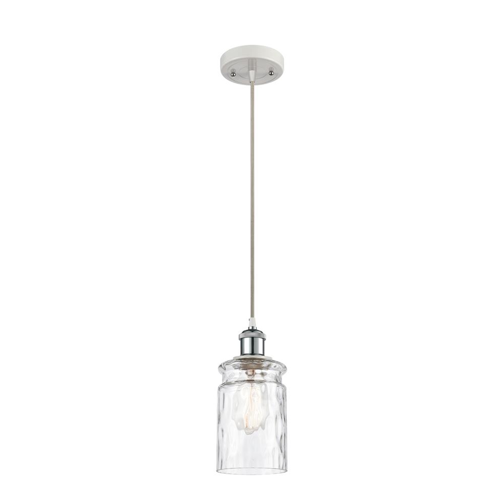 Innovations 516-1P-WPC-G352 Candor 1 Light Mini Pendant in White and Polished Chrome
