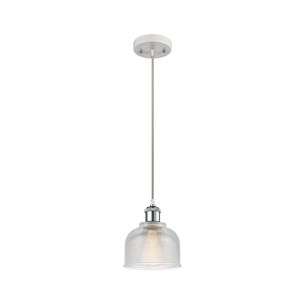 Innovations 516-1P-WPC-G412 Dayton 1 Light Mini Pendant in White and Polished Chrome
