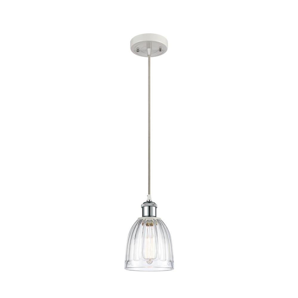 Innovations 516-1P-WPC-G442 Brookfield 1 Light Mini Pendant in White and Polished Chrome