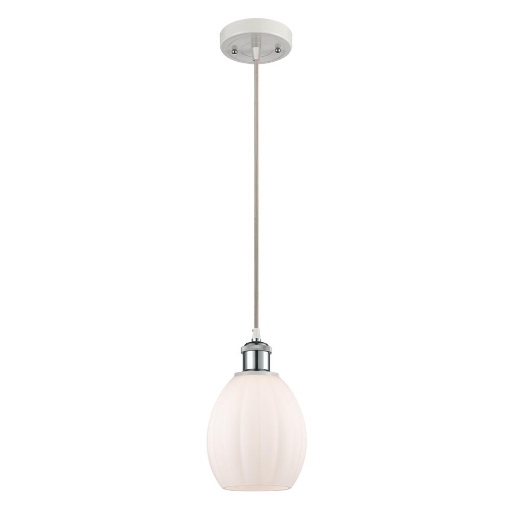 Innovations 516-1P-WPC-G81 Eaton 1 Light Mini Pendant in White and Polished Chrome