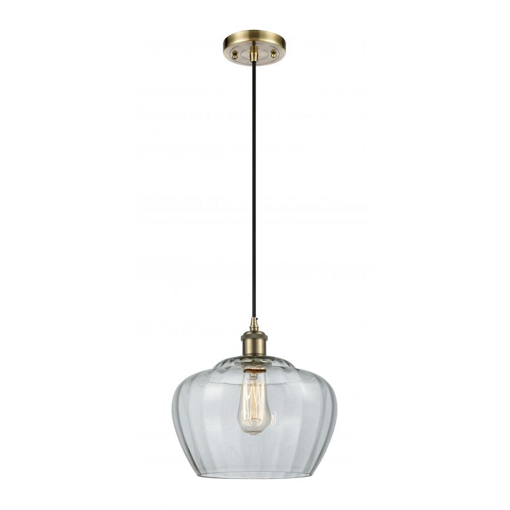Innovations 516-1P-WPC-G96-L Large Fenton 1 Light Mini Pendant in White and Polished Chrome
