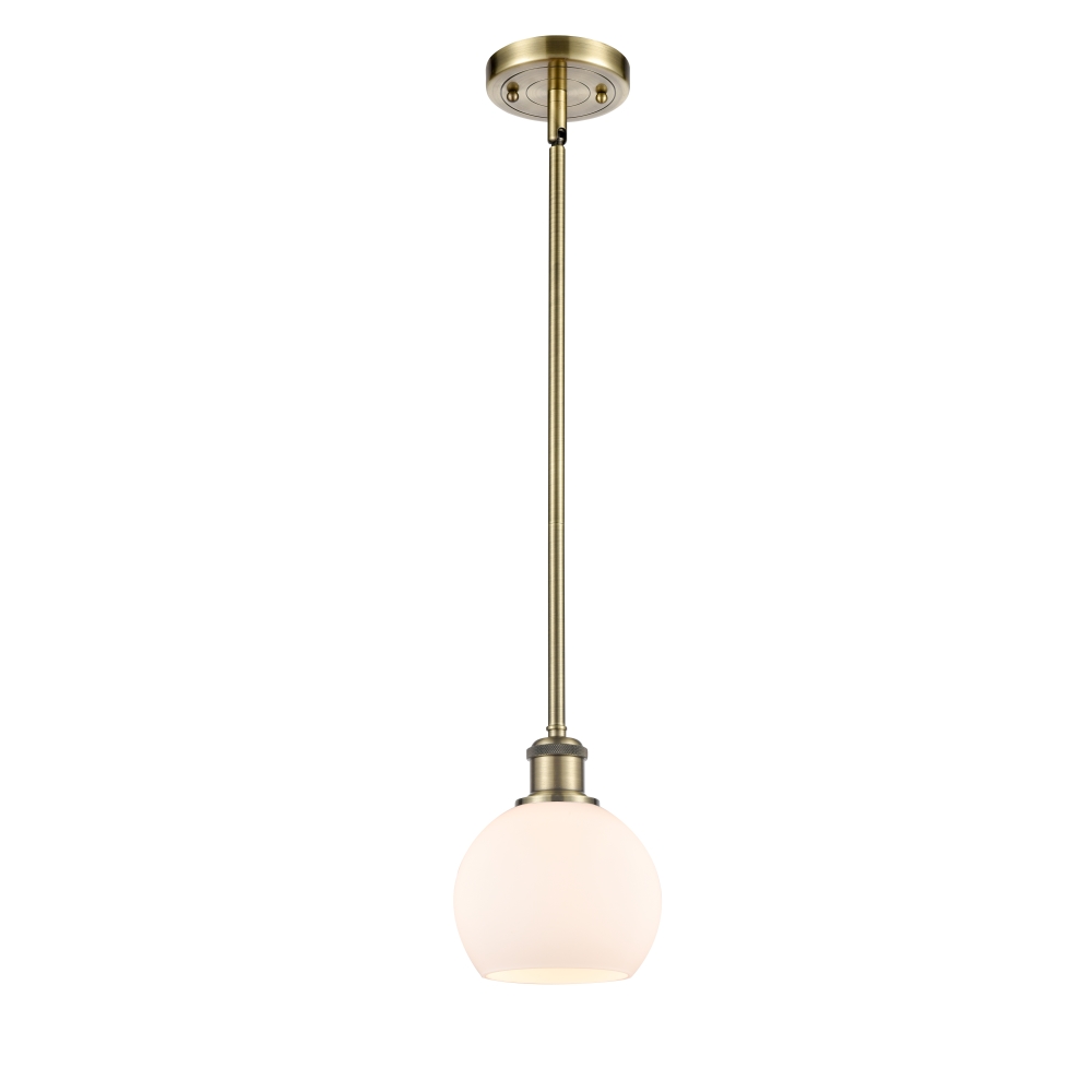 Innovations 516-1S-AB-G121-6 Athens 1 Light 6 inch Mini Pendant in Antique Brass