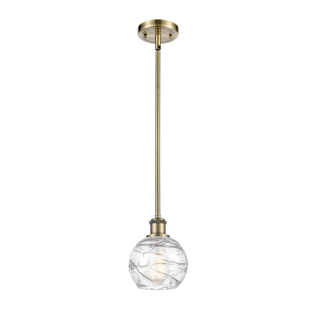 Innovations 516-1S-AB-G1213-6 Small Deco Swirl 1 Light Pendant in Antique Brass