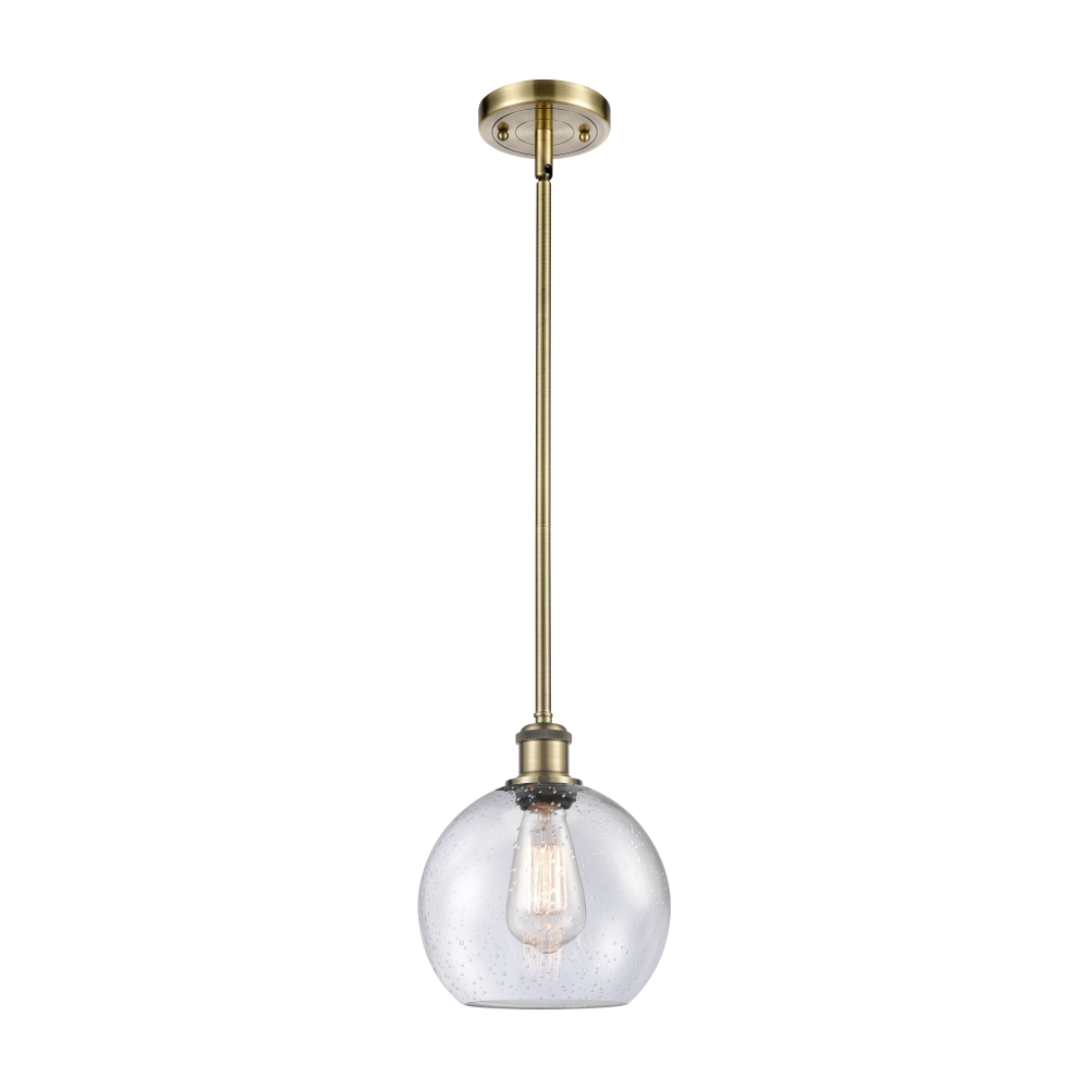 Innovations 516-1S-AB-G124-LED Athens 1 Light Pendant in Antique Brass