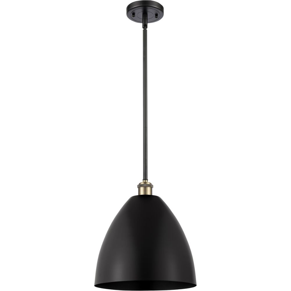 Innovations 516-1S-AB-MBD-12-GR Plymouth Dome Pendant in Antique Brass with Green Plymouth Dome Cone Metal Shade