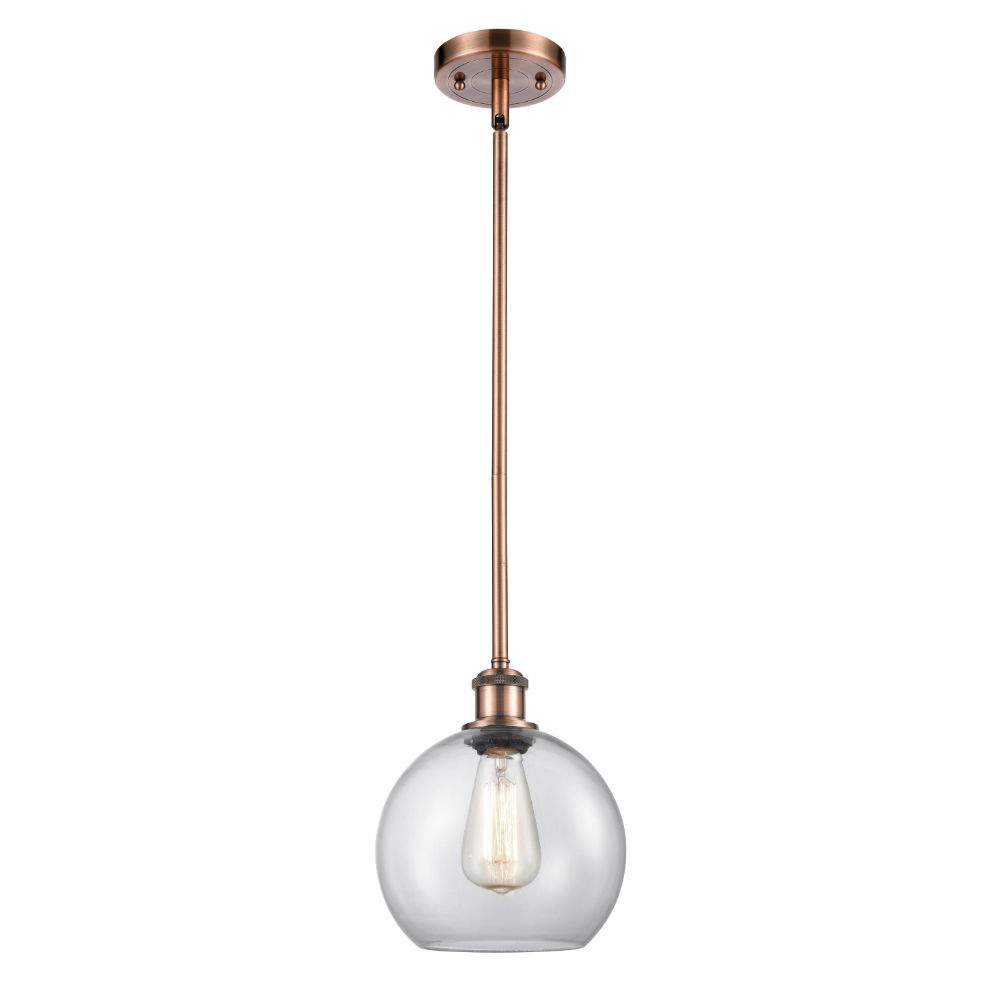 Innovations 516-1S-AC-G122-8 Athens Mini Pendant in Antique Copper