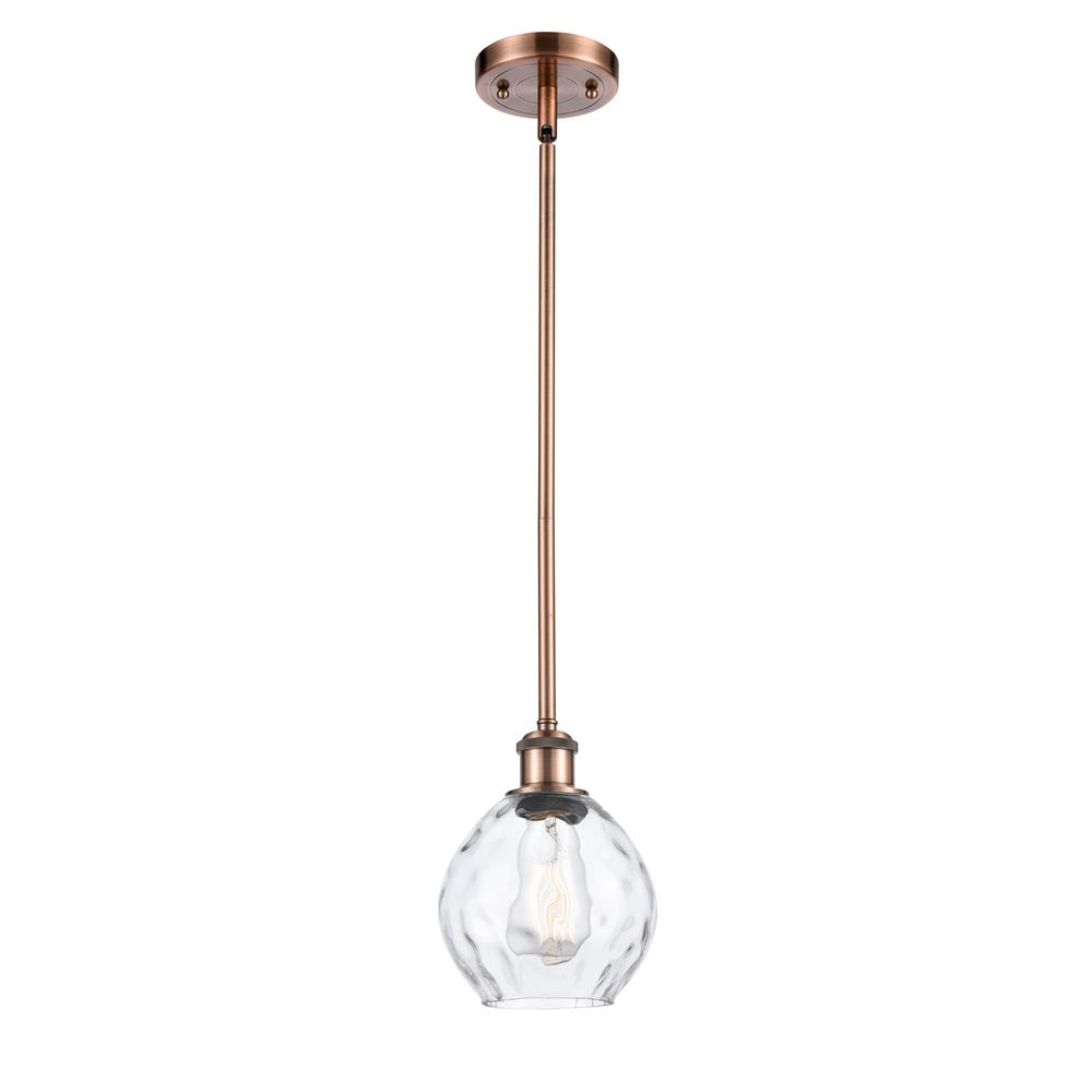 Innovations 516-1S-AC-G362 Antique Copper Small Waverly 1 Light Pendant