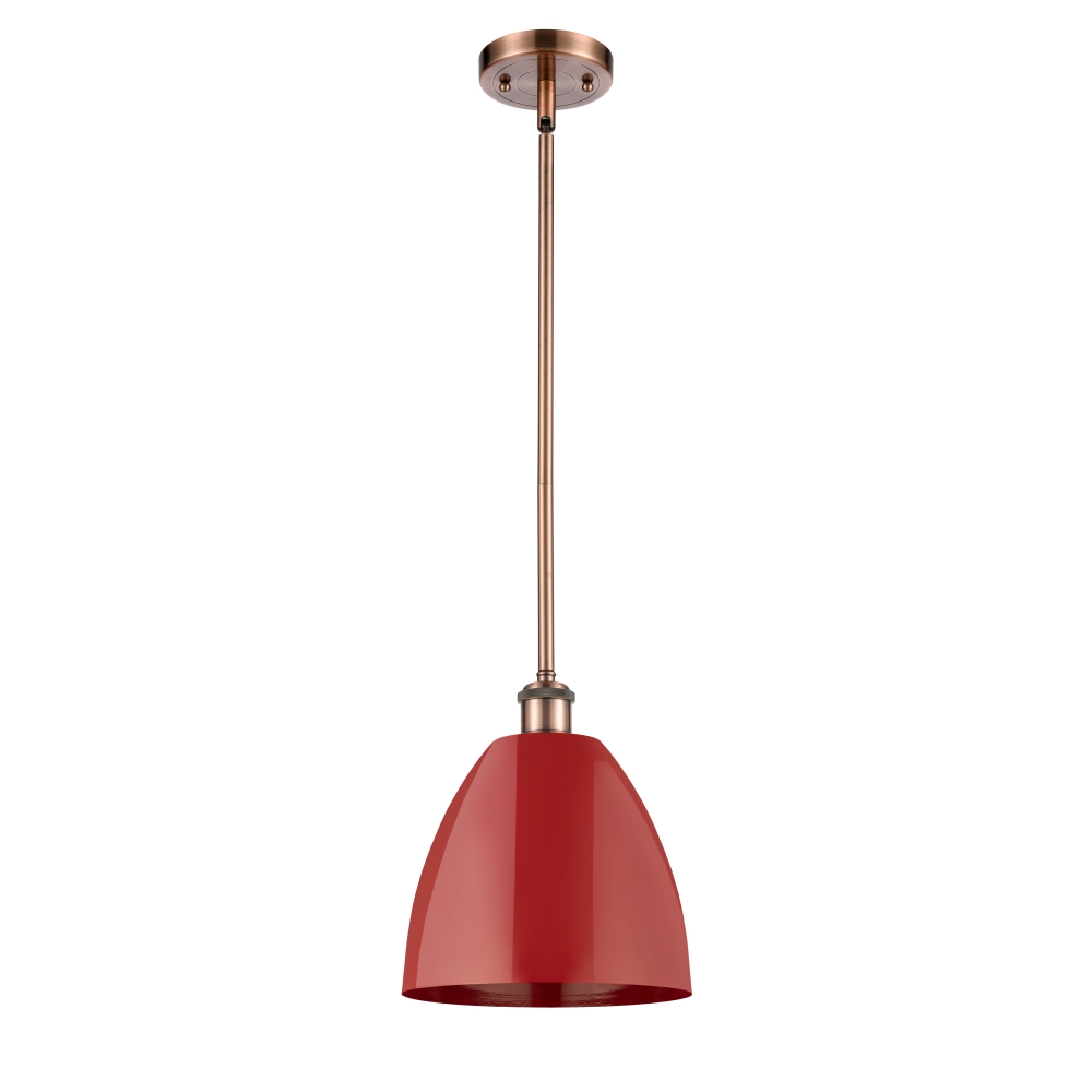 Innovations 516-1S-AC-MBD-9-RD Plymouth Dome 1 Light inch Pendant in Antique Copper
