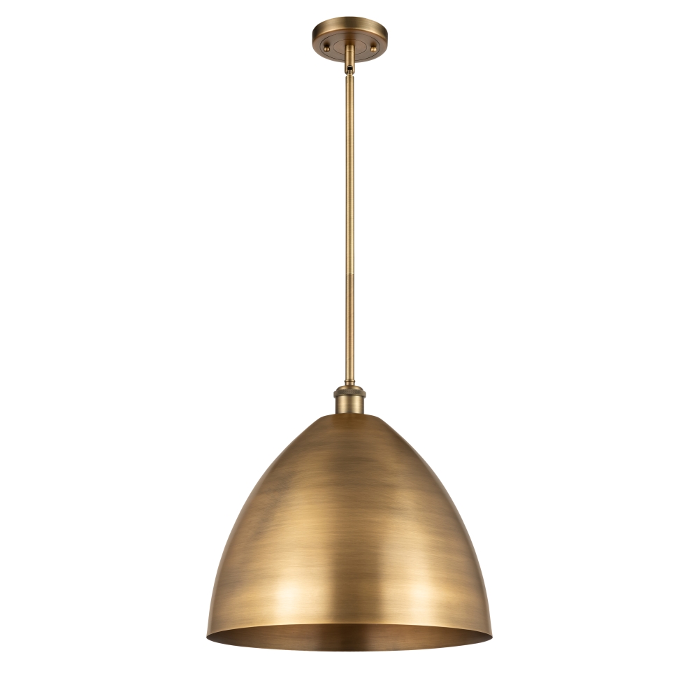 Innovations 516-1S-BB-MBD-16-BB Ballston Dome 1 Light inch Pendant in Brushed Brass