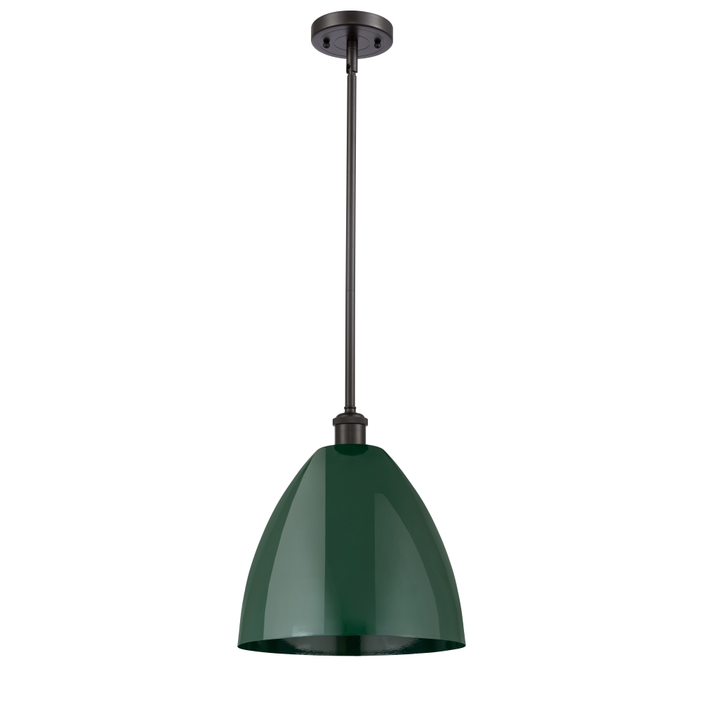 Innovations 516-1S-OB-MBD-12-GR Plymouth Dome 1 Light inch Pendant in Oil Rubbed Bronze