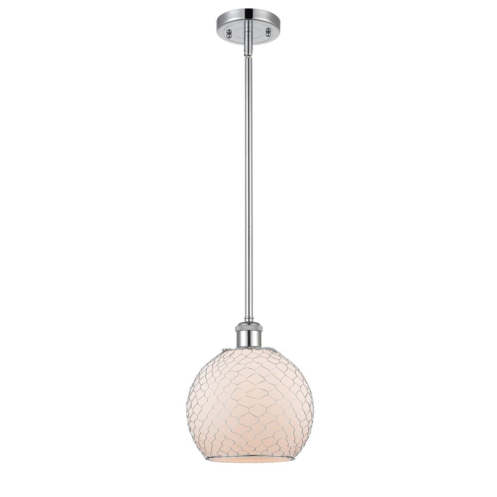 Innovations 516-1S-PC-G121-8CSN Ballston Farmhouse Chicken Wire 1 Light Pendant in Polished Chrome
