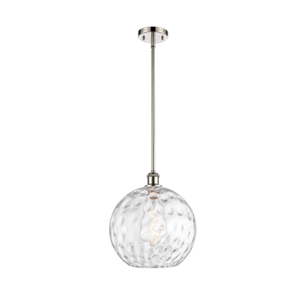 Innovations 516-1S-PN-G1215-12 Athens Water Glass 1 Light 12 inch Mini Pendant in Polished Nickel