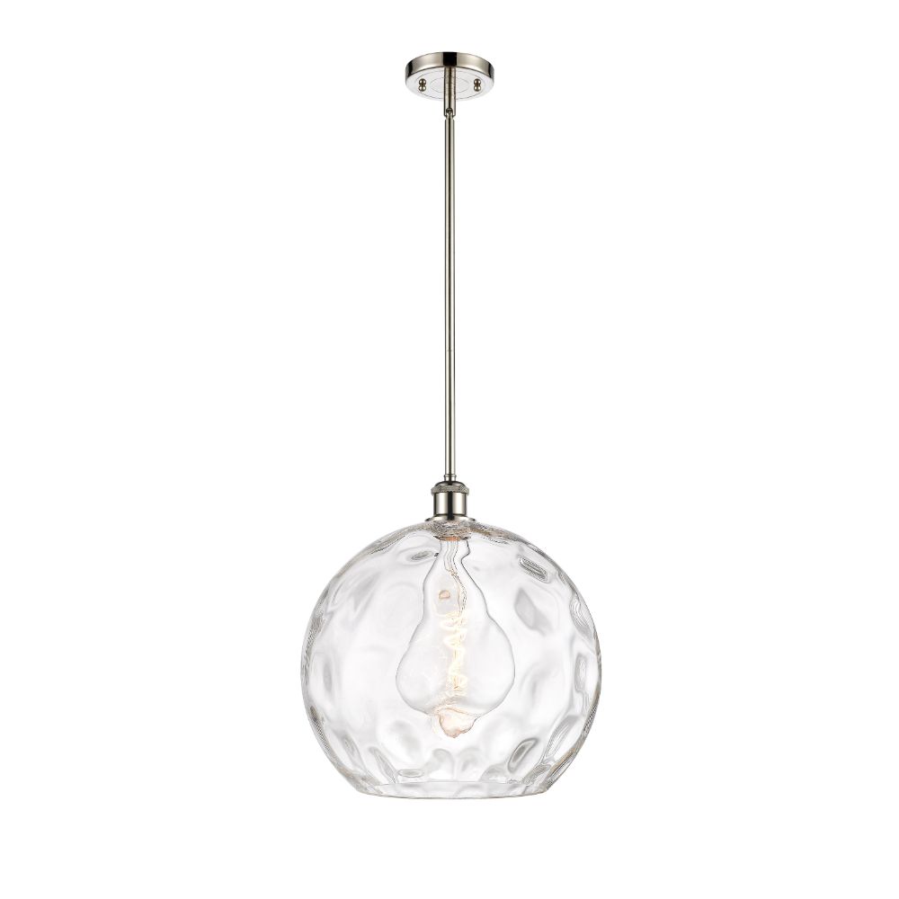 Innovations 516-1S-PN-G1215-14 Athens Water Glass 1 Light 13.75 inch Pendant in Polished Nickel