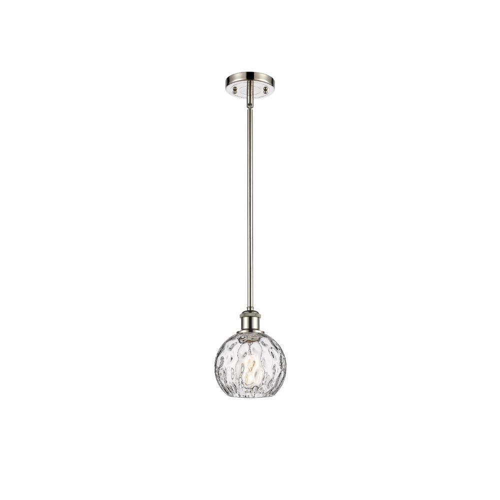 Innovations 516-1S-PN-G1215-6 Athens Water Glass 1 Light 6 inch Mini Pendant in Polished Nickel