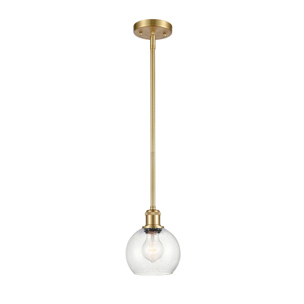 Innovations 516-1S-SG-G124-6-LED Athens 1 Light  6 inch Pendant in Satin Gold