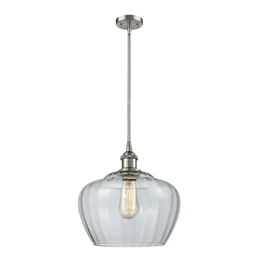 Innovations 516-1S-SN-G92L-LED 1 Light Vintage Dimmable LED Large Fenton 11 inch Pendant in Brushed Satin Nickel
