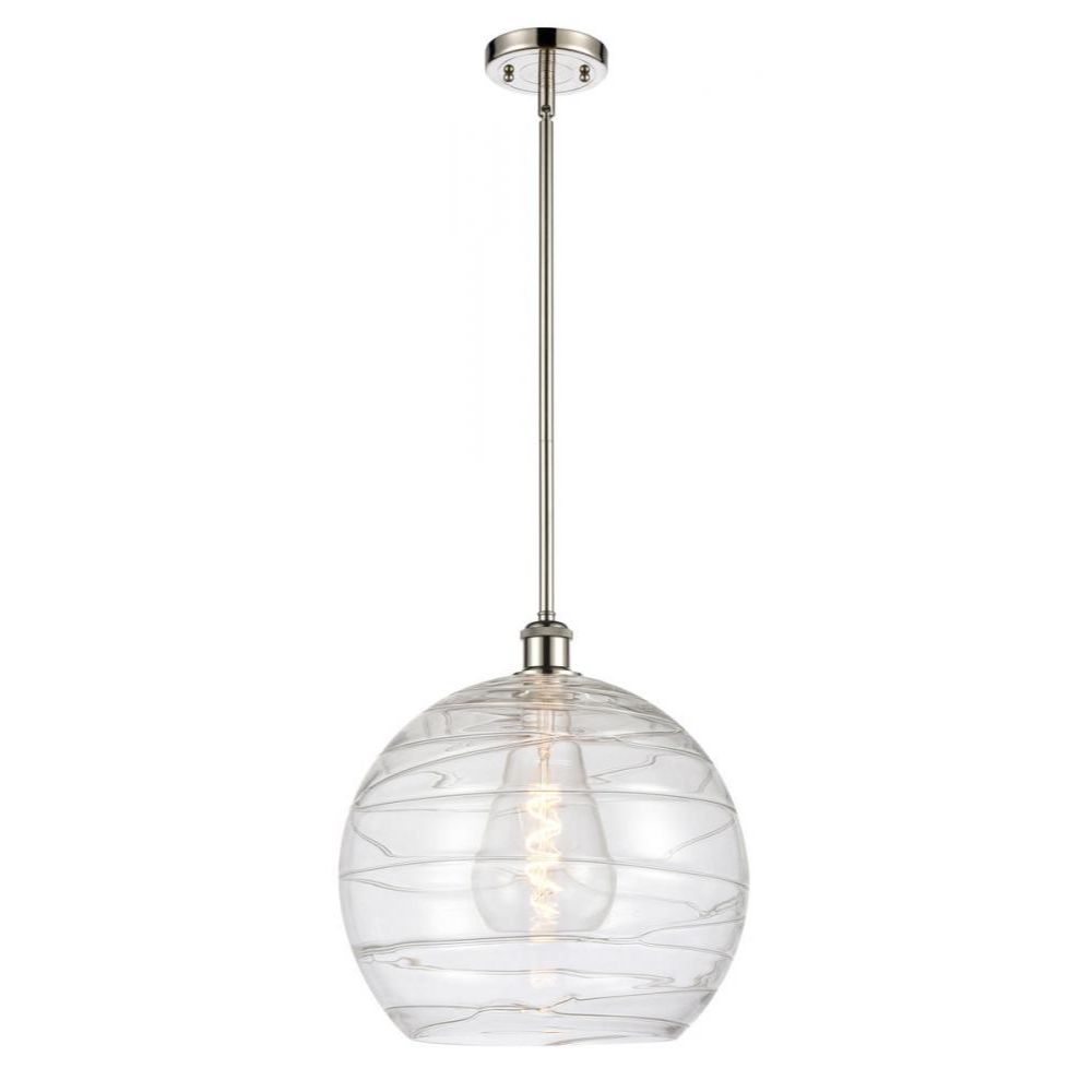 Innovations 516-1S-WPC-G1213-14 Deco Swirl Pendant in White and Polished Chrome