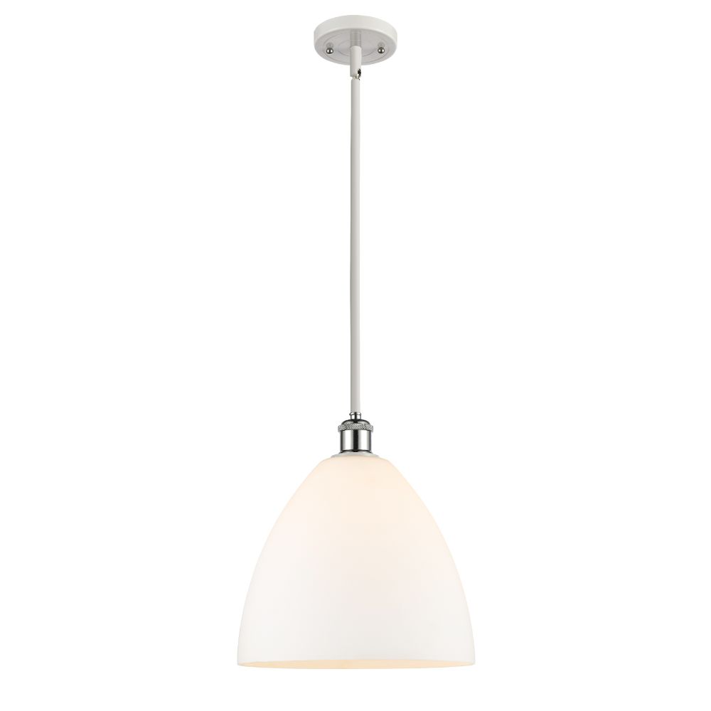 Innovations 516-1S-WPC-GBD-121-LED Ballston Dome 1 Light  12 inch Pendant in White and Polished Chrome